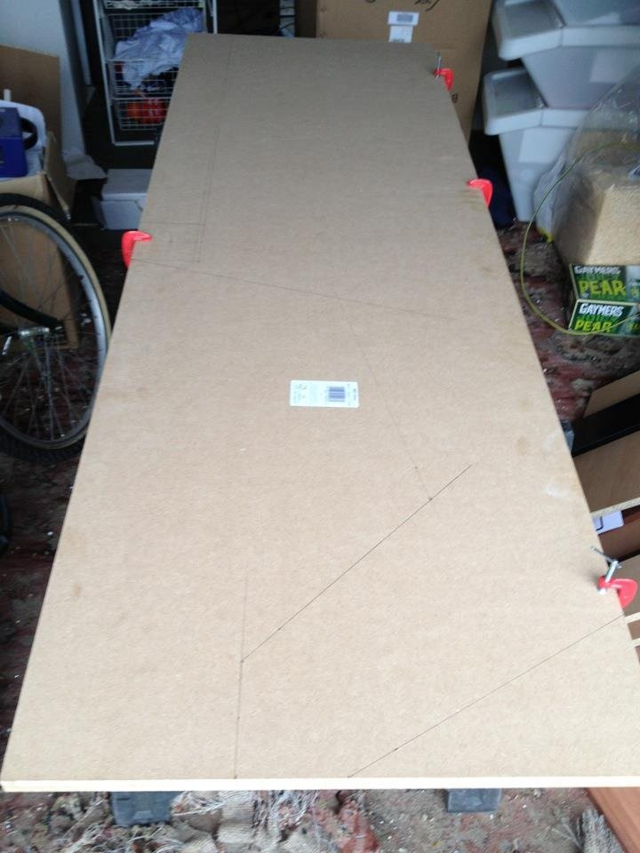 MDF Boards marked out ready to be cut